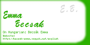 emma becsak business card